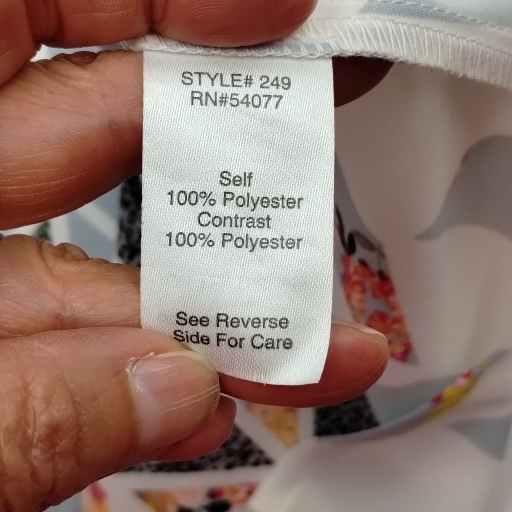 Cabi blouse grosgrain style 249 medium floral sleeveless top cabi gray black - Picture 7 of 8